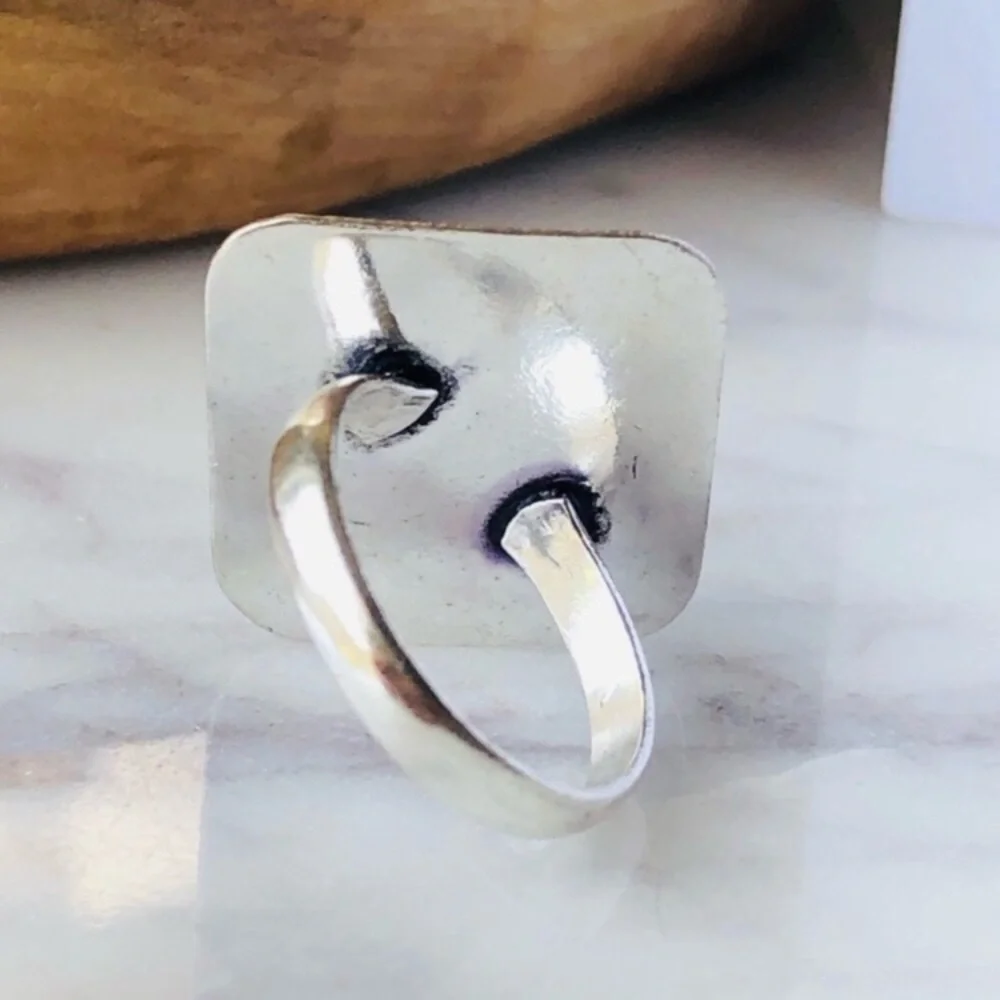 Rainbow Moonstone Silver Ring